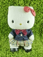 【震撼精品百貨】Hello Kitty 凱蒂貓 KITTY絨毛娃娃-KITTY圖案-格子西裝 震撼日式精品百貨