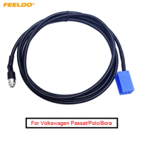 FEELDO 1Pc Aux Cable Adapter Female 3.5MM Jack Radio Blaupunkt CD Player Cable For AUDI Volkswagen Passat Polo Bora#AM2858