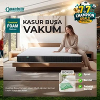 Quantum Kasur Busa Vakum Bonus Sprei & Bantal [FREE ONGKIR JAWA BALI] Tebal 25cm 140 x 200