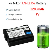 2200mAh 7V EN-EL15 EN-EL15a Battery for Nikon D7500 D7200 D7100 D7000 D850 D810 D810A D800 D800E Camera EL15 Battery