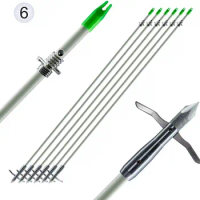 Bowfishing Head Carbon/Glass-Fiber Arrow Shafts 2 Mechanical Barbs 2.5" Holding Area Archery Broadhead Fits 5/16" Fiberglass Arr