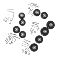 1Set Black Luggage Wheel Suitcase Replacement Wheels with Screw 5Sizes Axles Repair Rubber Travel Luggage Wheel