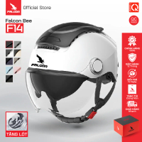 Nón Bảo Hiểm 2 Kính Falcon F14 (Bee) Thời Trang, Tiện Dụng, Phong Cách Unisex, Thông Gió Thoáng Mát 