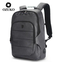 OZUKO Backpack Men 15.6 Inch Laptop USB Charging Male Backpacks Schoolbag For Boys Waterproof Women Travel Bags Teenager Mochila