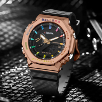 PROMO BELLEDA 9529 Rubber Jam Tangan Pria Digital LED Pria Kasual Tahan Air Olahraga Jam Tangan Dual