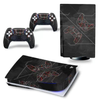 Game Style PS5 Standard Disc Edition Skin Sticker Decal Cover for PlayStation 5 Console and 2 Controllers PS5 Skin Sticker Vinyl