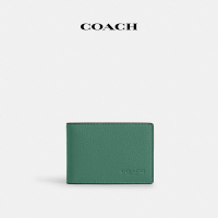 【COACH官方直營】撞色迷你摺疊皮夾-QB/亮綠色/淺紫色(CR408)