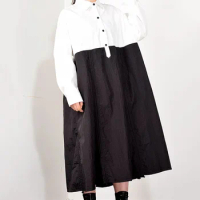 XITAO Patchwork Dress Women Fashion New Women Clothes 2024 Spring Elegant Full Sleeve Minority Casual Dresses XJ3591