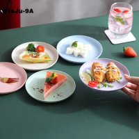 Japanese Style Household Bone Spitting Plate Plastic Cute Small Plate Wheat Straw Meal Plate Garbage Plates Circular Side Dish