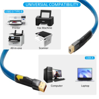High Quality Preffair Hifi OFC Silver Plating USB Cable DAC A-B C-B C-C Digital AB Audio Type A to Type B Hifi Usb Typec Cable