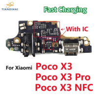 USB Charging Port Dock Jack Connector Charge Board Flex Cable With Mic Microphone For Xiaomi Poco X3 NFC X3 Pro X3NFC X3Pro