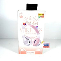 Wireless Headphone Cat Ear P47M With Color Lights RGB Cat Costume Headband Kucing Cute Cosplay