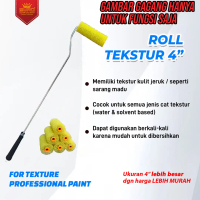 Roller Cat Tekstur Gagang Panjang Dinding Motif Mini Kamprot 4 inch Kecil Texture Roller Tembok kamp