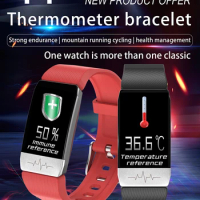 New T1 Fitness Tracker Body Temperature ECG Smart Bracelet Heart Rate Monitor Immunity Smart Watch Music Control Sport watch2020