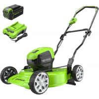 Greenworks 40V 19" Brushless Lawn Mower, 4.0Ah Battery