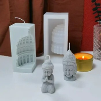 Buddha Statue Dome Candle Silicone Mold Gypsum Soap Cement Resin Baking Mould