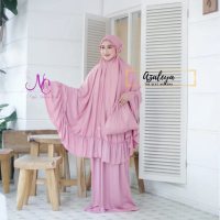 Mukena Jumbo Polos Mukenah Bigsize XXXL Rempel Bahan Kaos Jersey Murah