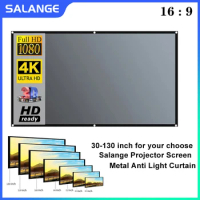 Salange Projector Screen 16:9 30-130Inch Anti Light Curtain Reflective Cloth For YG300 XGIMI H3 HALO Mogo Xiaomi DLP Projector