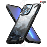 Ringke iPhone 13 Pro Max / 13 Pro / 13 Fusion X 透明背蓋防撞手機殼－迷彩黑(Rearth 透明保護殼)