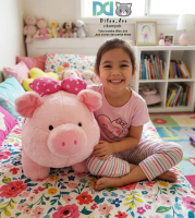 Boneka babi pig Dolls boneka babi pita ping bahan velboa lembut 40 cm Toys