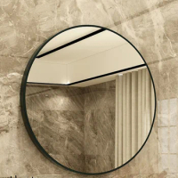 Art Wall Mirror Stickers Wall Metal Frame Toilet Large Bathroom Mirror Makeup Shaving Espelhos Wall Decor Decor