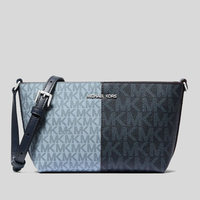 MICHAEL KORS 經典老花十字紋斜背包 老花PVC塗層帆布 側/肩背包 餃子包 M84094 雙色MK(現貨)▶指定Outlet商品5折起☆現貨【送禮首選★APP下單點數4倍送】