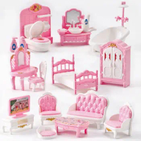 Mix Doll Furniture Fashion Computer Chair Mini Slide Fridge Bags Pets For Barbie Accessories Doll For Kelly Doll 5.5'' DIY Toy