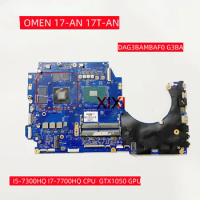 DAG3BAMBAF0 G3BA For HP OMEN 17-AN 17T-AN Laptop Motherboard with I5-7300HQ I7-7700HQ CPU GTX1050 GPU 100% fully tested