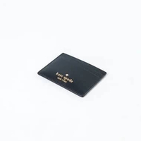 Dompet KATE SPADE GHW LOGO BLACK LEATHER COATED CARD HOLDER 100% ORIGINAL 7X10CM