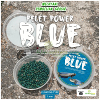PELET POWER BLUE REPACK MINI pelet untuk andrao pakan ikan channa blue pulchra
