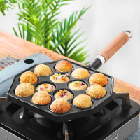12 Holes Cast Iron Takoyaki Pan Cooking Cake Pan Cast Iron Omelette Pan Cake Mold Kitchen Cookware