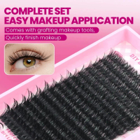 Bulu mata palsu lembut dan selesa, 80D/100D, individual curl, kapasiti besar, model X0J4