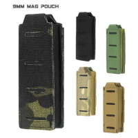 Tactical Single Pistol Magazine Pouch Outdoor Molle Open-Top Magazine Pouch for Glock M1911 92F 9mm .40 Mags Flashlight Holster