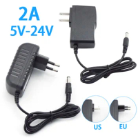 2A Power Adapter AC 110V 240V to DC 5V 6V 8V 9V 10V 12V 15V 24V Charger Adaptor Supply Universal 5.5*2.5mm for LED Strip