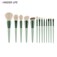 VANDER LIFE makeup brushes set Matcha green 13 pcs cosmetic brushes foundation powder blush fiber beauty pens make up tool