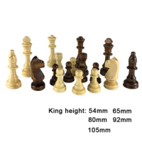 32 Pieces Wooden Chess King Height 54/65/80/92/105mm Chess Game Set Chessmen Competitions Chess Set Kid Adult Chess Gift IA14