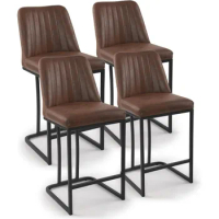 Bar Stool, Upholstered Fabric Counter Height Bar Stool, 24.8 inch Kitchen Island Bar Chairs, Black Metal Leg Barstools,Bar Stool
