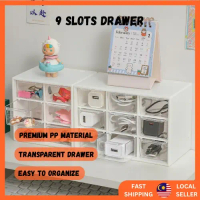 9 slot Storage Box Desktop Stationary Drawer Jewellery Box Container Cosmetic Storage Box Drawer Org