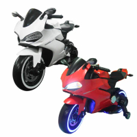 【聰明媽咪兒童超跑】義式重型兒童電動機車摩托車(SX1628發光輪)