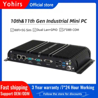 11th Gen Industrial Mini Pc Intel Core i5 i7 10210U 10810U 1135G7 1165G7 Dual Lan Ports GPIO 5G Sim Wifi Aluminum Alloy Case