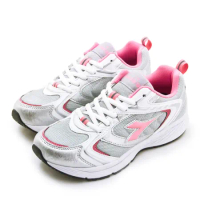 【女】DIADORA 迪亞多那 專業輕量復古慢跑鞋 E楦反光系列 灰粉白 33673