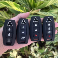 2/3/4 Buttons Silicone Car Remote Key Cover Case Shell Fob For Mitsubishi Outlander 2021 2022 2023 Auto Smart KeyChain Protector