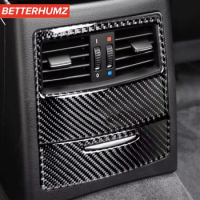 Carbon Fiber For BMW E90 E92 E93 Series 3 Car Interior Rear Air Vent Outlet Frame Storage Box Trim Cover M Performance Stickers