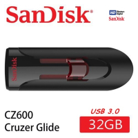 SanDisk 晟碟 全新升級版  32GB USB3.0亮紅高速隨身碟 原廠平輸(原廠5年保固 滑動伸縮接埠)