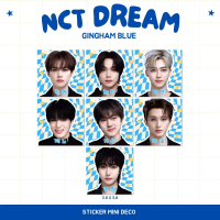MINI STIKER DECO DREAM GINGHAM BLUE 8 PCS STICKER CHROMO IDOL KPOP UNOFFICIAL MARK RENJUN JENO