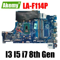 LA-F114P CPU: i3-8130U/i5-8250U/i5-7200U/i7-8550U Notebook Mainboard For Dell Inspiron 5570 Laptop Motherboard 100% Tested OK