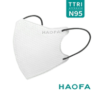 HAOFA氣密型99%防護立體醫療口罩彩耳款-深灰(10入)