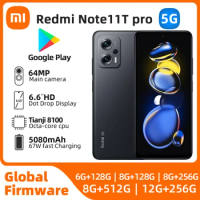 Global ROM Xiaomi Redmi Note 11T Pro 5G Dimensity 8100 144Hz LCD Eye-protection Screen 5080mAh 67W Fast Charging used phone
