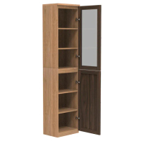 【特力屋】組合 萊特 組合式書櫃 淺木櫃/淺木層板4入/深木門1入 40x30x174.2cm