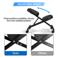 SMILE MART Adjustable Ergonomic Kneeling Angled Office Chair for Posture, Black Office Chair Computer Chair